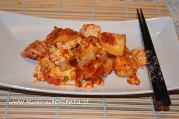 Tofu smażone z kimchi